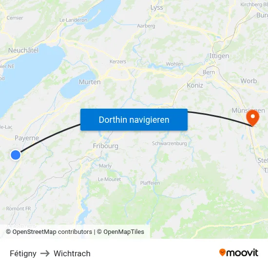 Fétigny to Wichtrach map