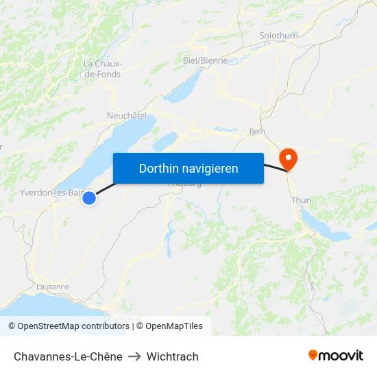 Chavannes-Le-Chêne to Wichtrach map