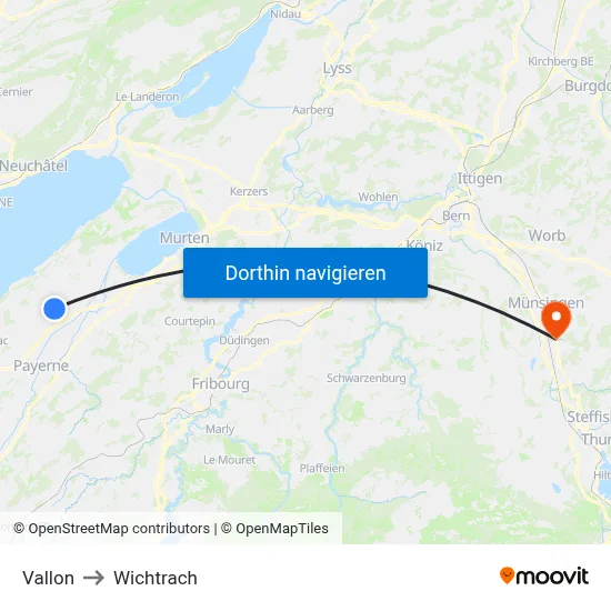Vallon to Wichtrach map