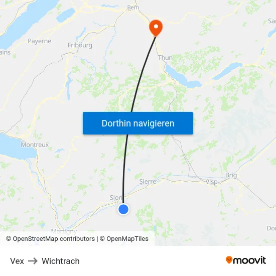 Vex to Wichtrach map