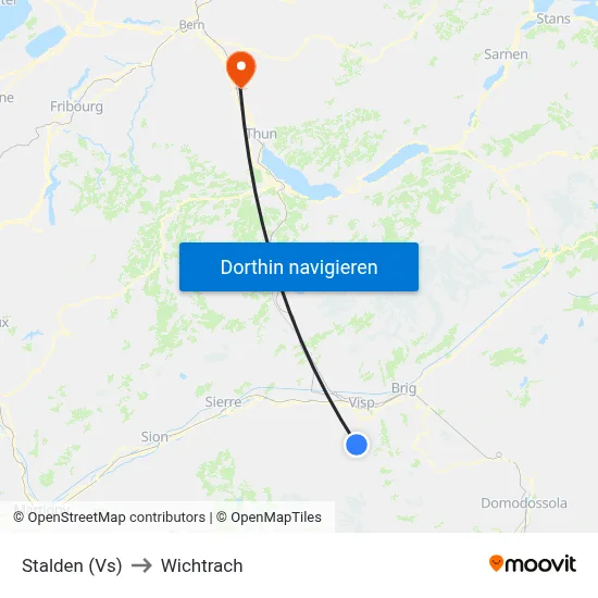 Stalden (Vs) to Wichtrach map
