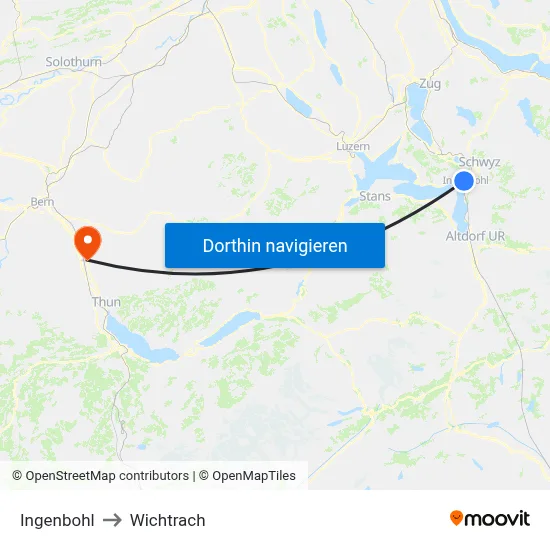 Ingenbohl to Wichtrach map