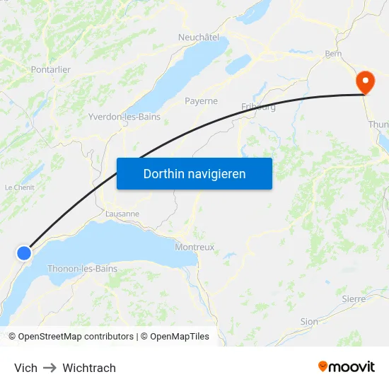 Vich to Wichtrach map