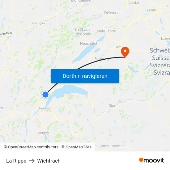 La Rippe to Wichtrach map