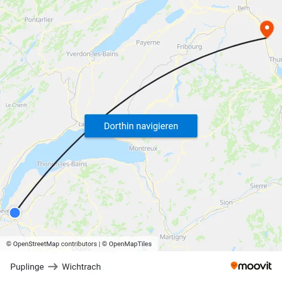 Puplinge to Wichtrach map