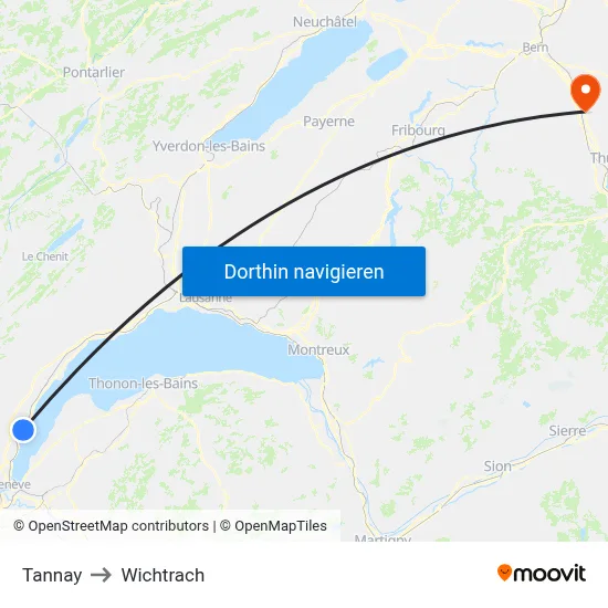 Tannay to Wichtrach map