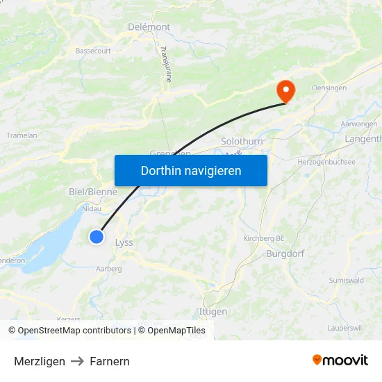 Merzligen to Farnern map