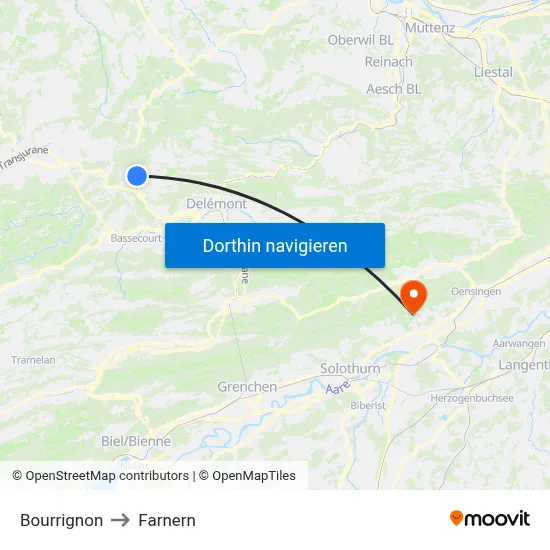 Bourrignon to Farnern map