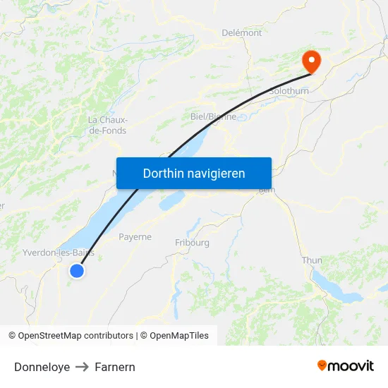 Donneloye to Farnern map