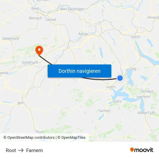 Root to Farnern map
