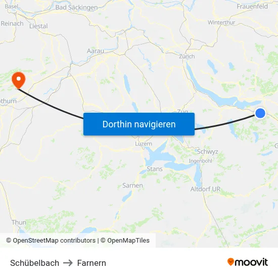 Schübelbach to Farnern map