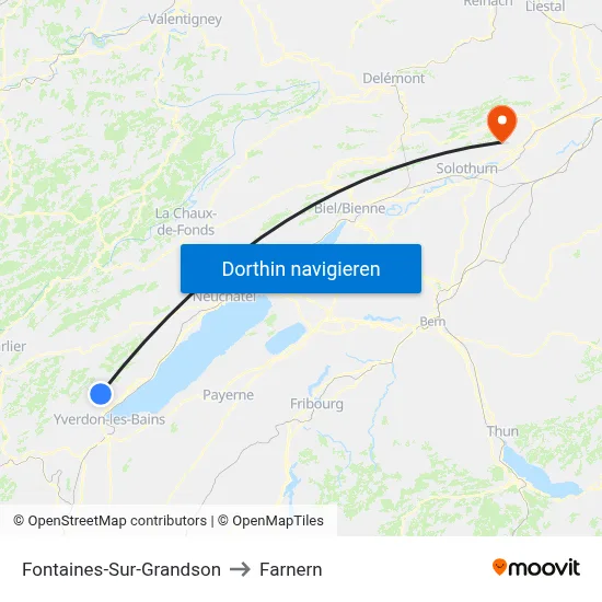 Fontaines-Sur-Grandson to Farnern map