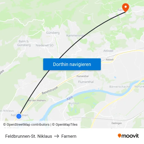 Feldbrunnen-St. Niklaus to Farnern map