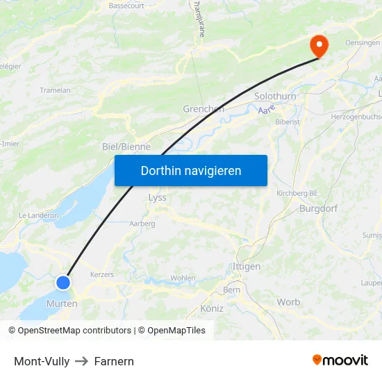 Mont-Vully to Farnern map