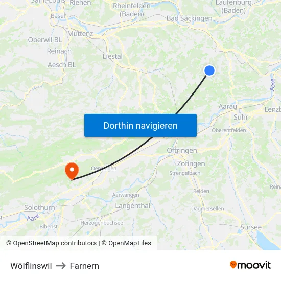 Wölflinswil to Farnern map