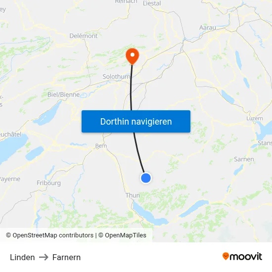 Linden to Farnern map