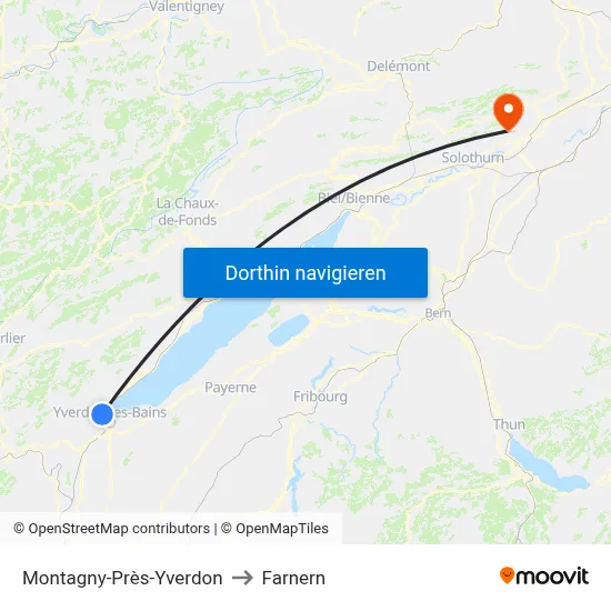 Montagny-Près-Yverdon to Farnern map