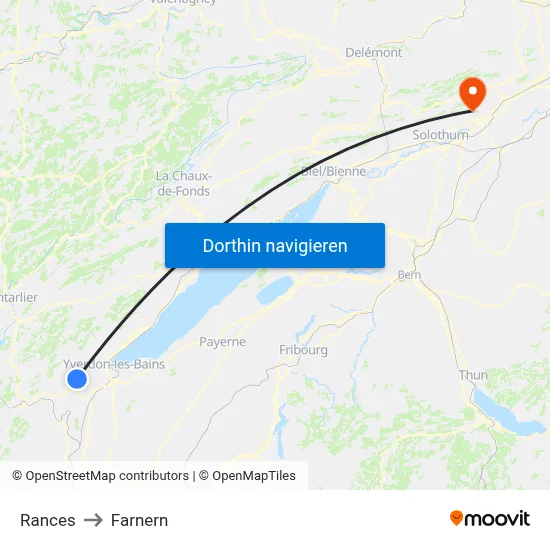 Rances to Farnern map
