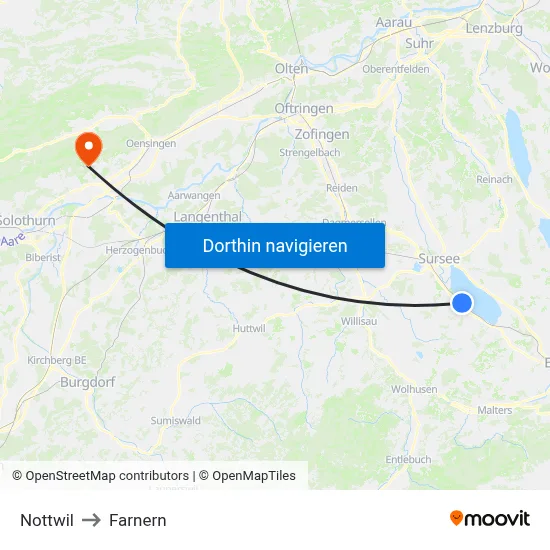 Nottwil to Farnern map