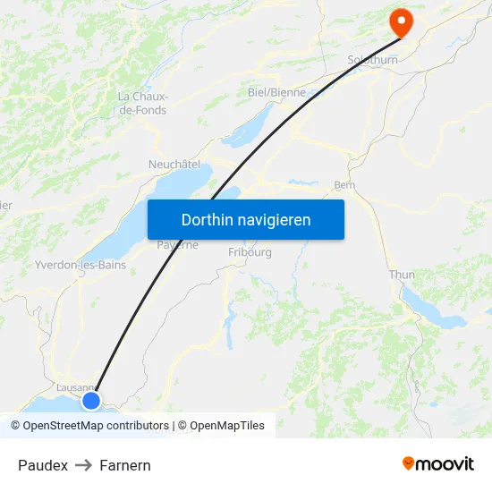 Paudex to Farnern map