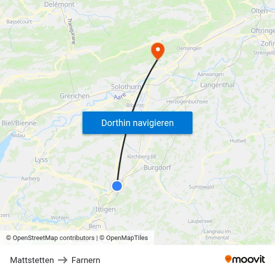Mattstetten to Farnern map