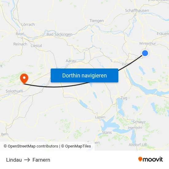 Lindau to Farnern map