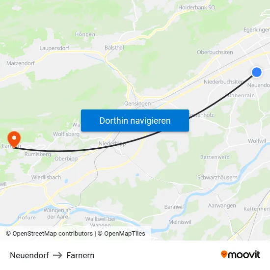 Neuendorf to Farnern map
