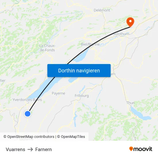 Vuarrens to Farnern map