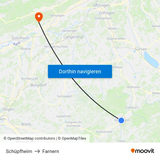 Schüpfheim to Farnern map