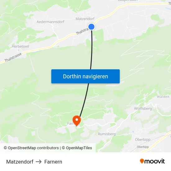 Matzendorf to Farnern map