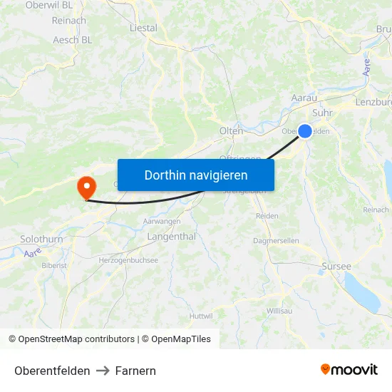 Oberentfelden to Farnern map