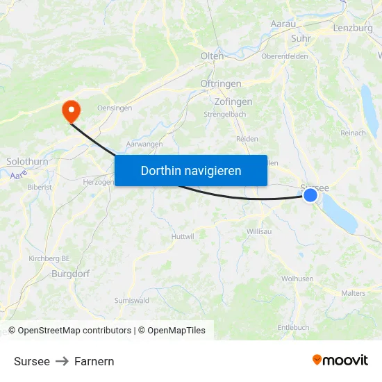 Sursee to Farnern map