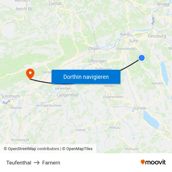 Teufenthal to Farnern map