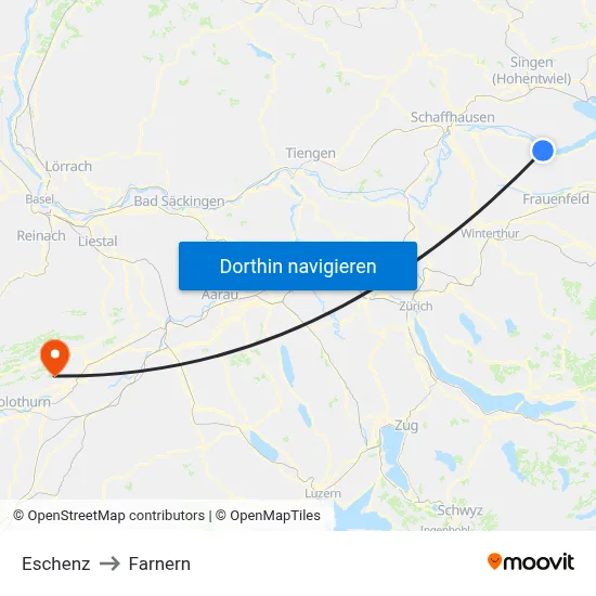 Eschenz to Farnern map