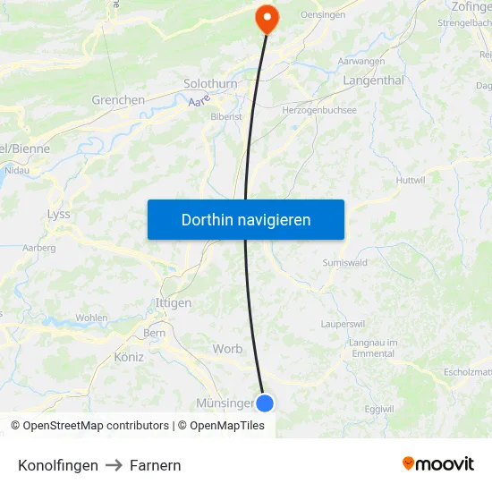 Konolfingen to Farnern map