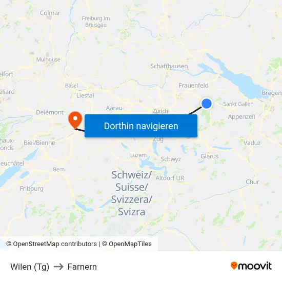 Wilen (Tg) to Farnern map