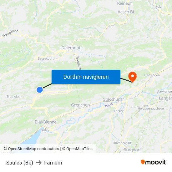 Saules (Be) to Farnern map