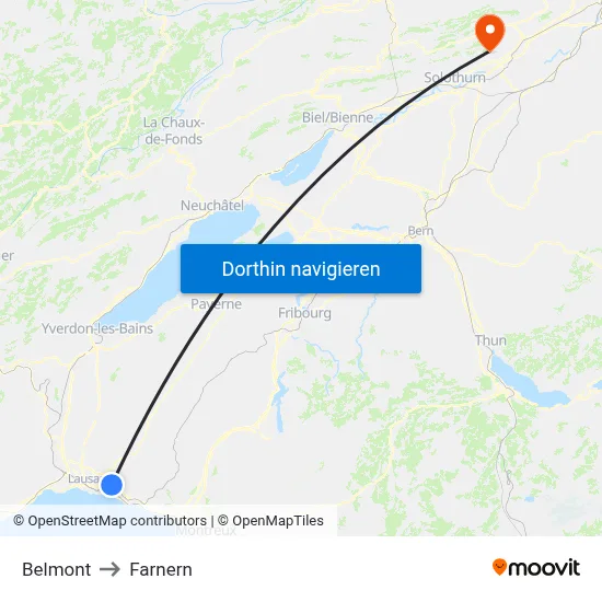 Belmont to Farnern map