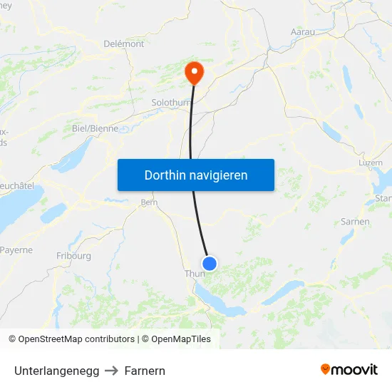 Unterlangenegg to Farnern map