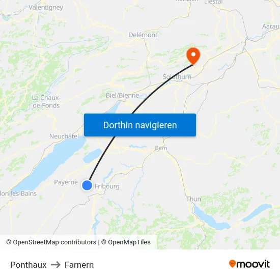 Ponthaux to Farnern map