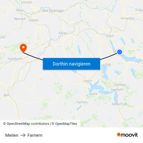 Meilen to Farnern map