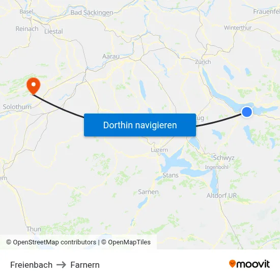 Freienbach to Farnern map