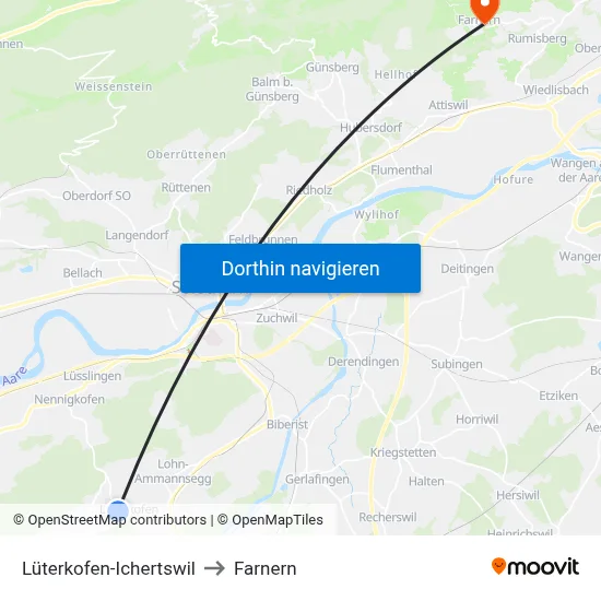 Lüterkofen-Ichertswil to Farnern map