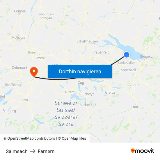 Salmsach to Farnern map