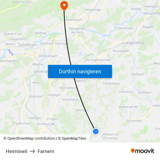 Heimiswil to Farnern map