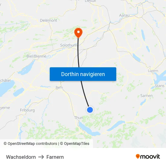 Wachseldorn to Farnern map