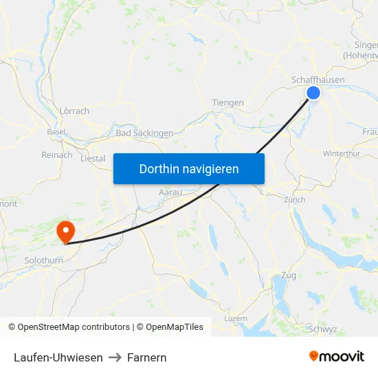 Laufen-Uhwiesen to Farnern map