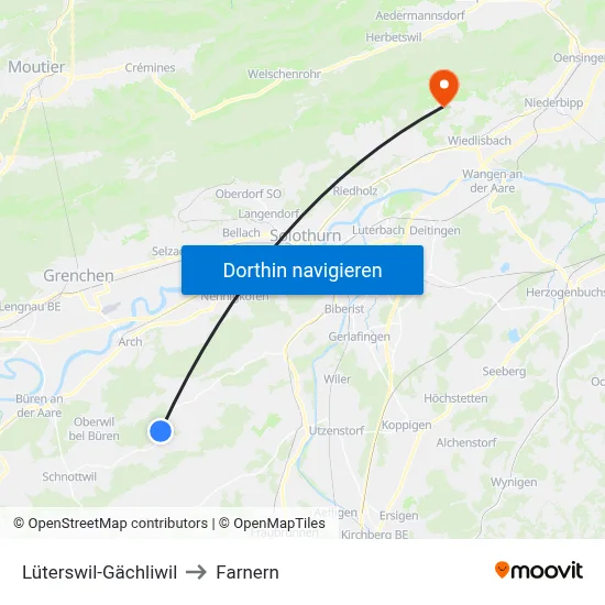 Lüterswil-Gächliwil to Farnern map