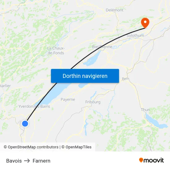 Bavois to Farnern map