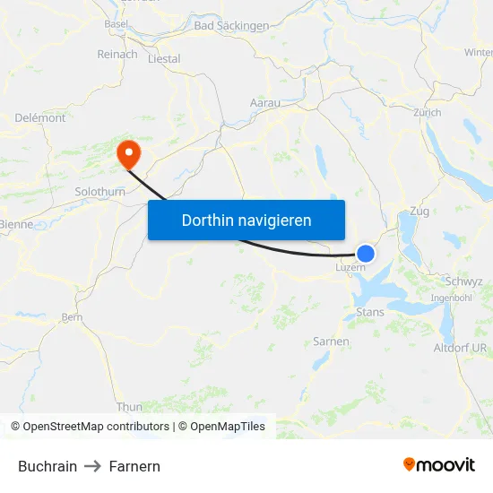 Buchrain to Farnern map